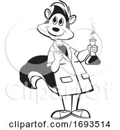 Scientist Skunk Holding A Flask