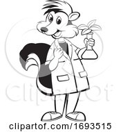 Poster, Art Print Of Scientist Skunk Holding A Plant In A Flask