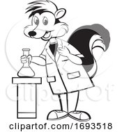 Poster, Art Print Of Scientist Skunk With A Flask