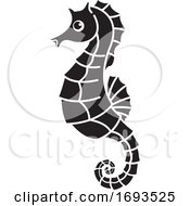Poster, Art Print Of Black And White Seahorse