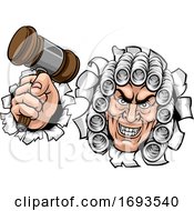 Scary Judge Cartoon Character by AtStockIllustration