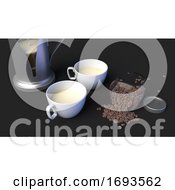 Poster, Art Print Of Coffee Beans On A Dark Background