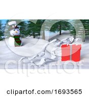 Poster, Art Print Of 3d Christmas Winter Landscape