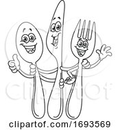 Poster, Art Print Of Happy Spoon Fork And Knife
