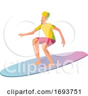 Poster, Art Print Of Male Surfer
