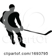 Poster, Art Print Of Ice Hockey Sports Player Silhouette