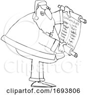 Poster, Art Print Of Cartoon Santa Claus Reading A Good List