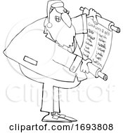 Cartoon Rabbi Santa Claus Reading A Good List by djart