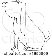 Cartoon Sitting Bloodhound Dog