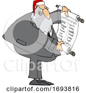 Cartoon Rabbi Santa Claus Reading A Good List