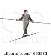 Poster, Art Print Of Circus Tightrope High Wire Walker