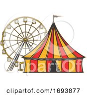 Poster, Art Print Of Cirucs Big Top Tent And Ferris Wheel