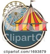 Cirucs Big Top Tent And Ferris Wheel by Vector Tradition SM