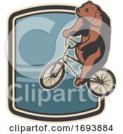 Poster, Art Print Of Trained Circus Bear Riding A Bicycle