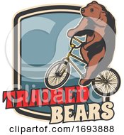 Trained Circus Bear Riding A Bicycle by Vector Tradition SM