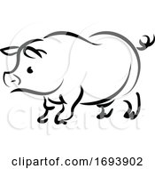 Poster, Art Print Of Calligraphy Styled Chinese Zodiac Pig