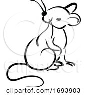 Poster, Art Print Of Calligraphy Styled Chinese Zodiac Rat