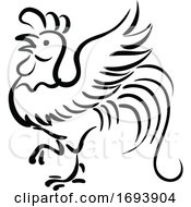 Poster, Art Print Of Calligraphy Styled Chinese Zodiac Rooster