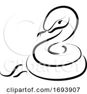 Poster, Art Print Of Calligraphy Styled Chinese Zodiac Snake