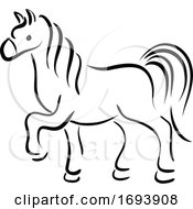 Calligraphy Styled Chinese Zodiac Horse