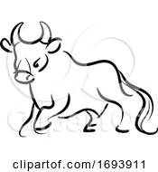 Poster, Art Print Of Calligraphy Styled Chinese Zodiac Ox