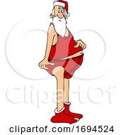 Poster, Art Print Of Cartoon Santa Claus In His Undies
