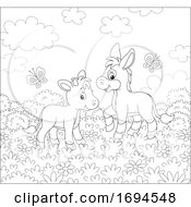 Poster, Art Print Of Baby Donkey And Cow