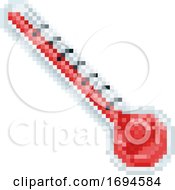 Hot Thermometer Pixel Art Icon