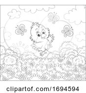 Poster, Art Print Of Spring Chick With Butterflies