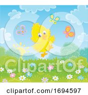 Spring Chick With Butterflies