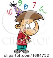 Poster, Art Print Of Cartoon Boy Counting Down To New Year