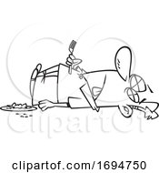 Poster, Art Print Of Cartoon Outline Man Dead By Chocolate