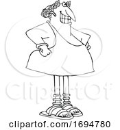 Cartoon Grinning Man In A Toga And Olive Branch by djart