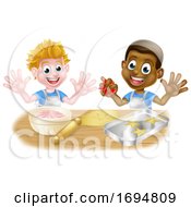Poster, Art Print Of Cartoon Boy Chefs Or Bakers