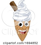 Poster, Art Print Of Ice Cream Cone Cartoon Character Mascot