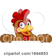 Poster, Art Print Of Chicken Rooster Cockerel Bird Cartoon Character