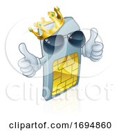 Sim Card Mobile Phone Thumbs Up Cartoon Mascot by AtStockIllustration
