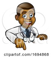 Poster, Art Print Of Doctor Cartoon Character Pointing