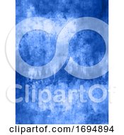 Poster, Art Print Of Blue Grunge Background With Scratches And Stains