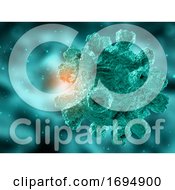 Poster, Art Print Of 3d Medical Background With Abstract Virus Cell