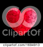 Poster, Art Print Of Valentines Day Background With Low Poly Heart Design
