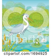Poster, Art Print Of Grey And White Heron