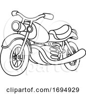 Poster, Art Print Of Outlined Motorcycle