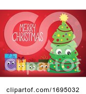 Poster, Art Print Of Merry Christmas Greeting And Tree