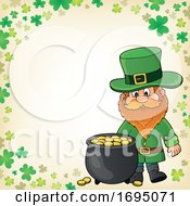 Poster, Art Print Of St Patricks Day Leprechaun And Pot Of Gold Border