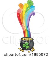 Leprechauns Pot Of Gold And Rainbow by visekart