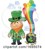 St Patricks Day Leprechaun With A Pot Of Gold