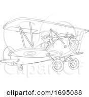 Poster, Art Print Of Male Pilot In A Plane