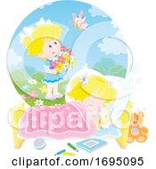 Poster, Art Print Of Girl Dreaming Of Spring Time