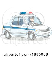 Police Officer Driving A Cruiser by Alex Bannykh